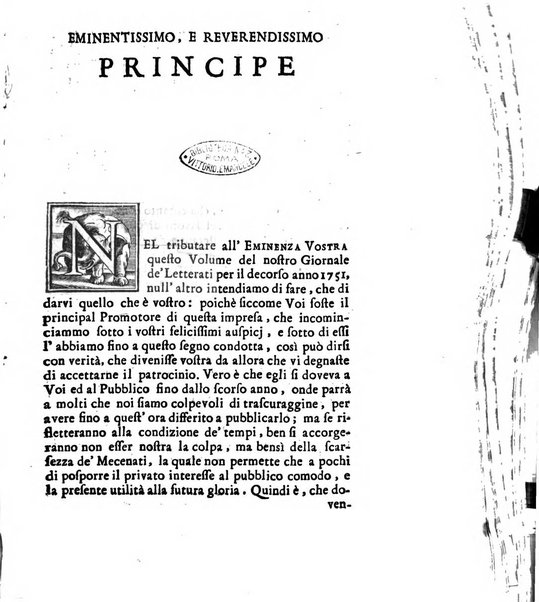 Giornale de'letterati per l'anno ... pubblicato col titolo di Novelle letterarie oltramontane