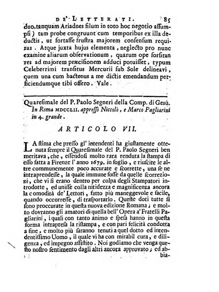 Giornale de'letterati per l'anno ... pubblicato col titolo di Novelle letterarie oltramontane