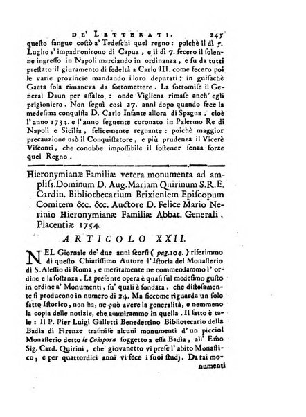 Giornale de'letterati per l'anno ... pubblicato col titolo di Novelle letterarie oltramontane