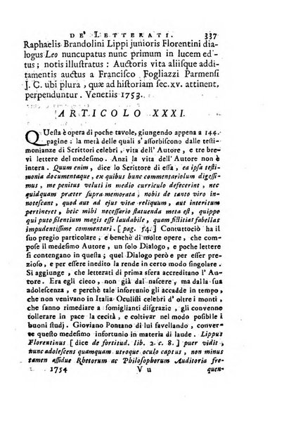 Giornale de'letterati per l'anno ... pubblicato col titolo di Novelle letterarie oltramontane