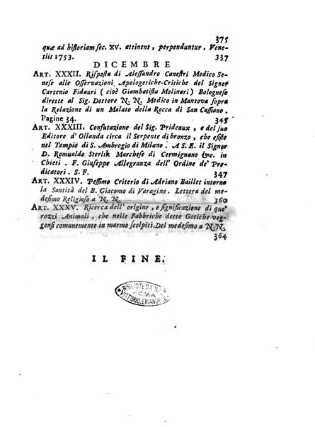 Giornale de'letterati per l'anno ... pubblicato col titolo di Novelle letterarie oltramontane