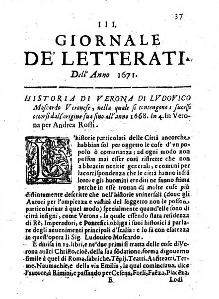 Il giornale de letterati