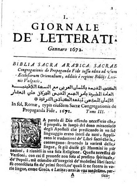 Il giornale de letterati