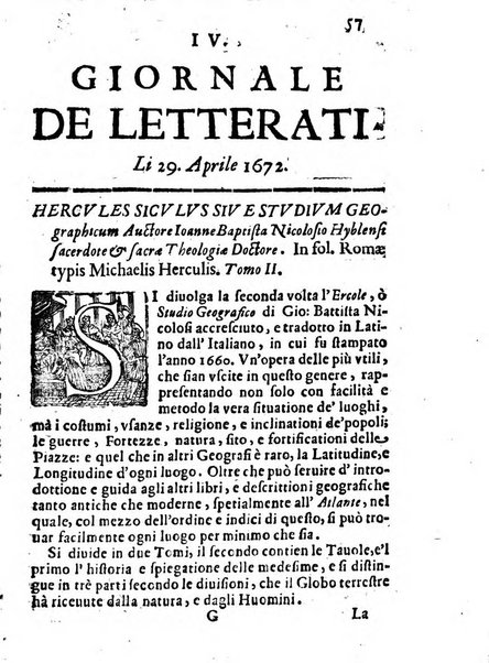 Il giornale de letterati