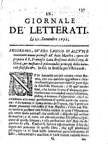 Il giornale de letterati