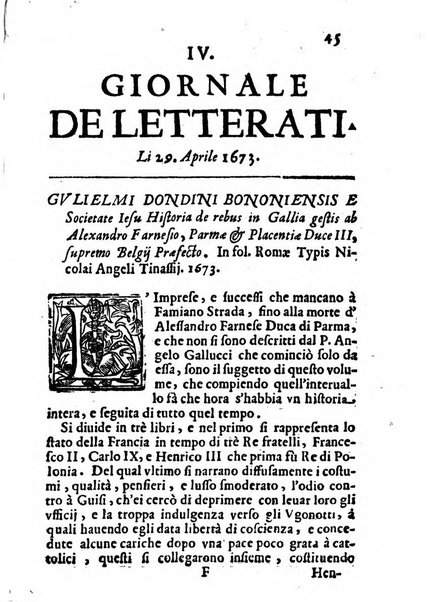 Il giornale de letterati