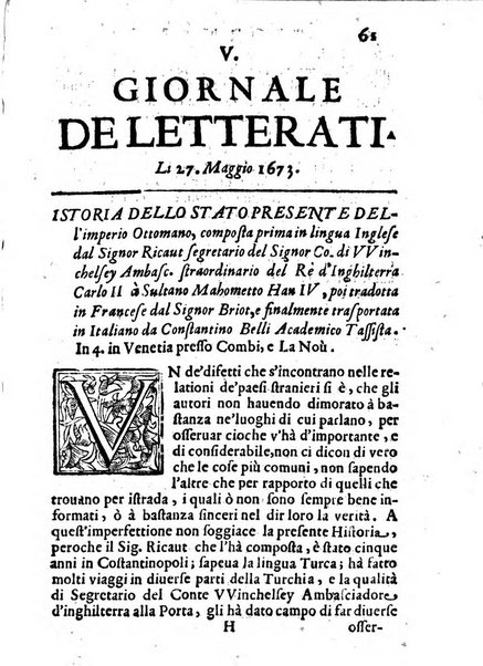 Il giornale de letterati