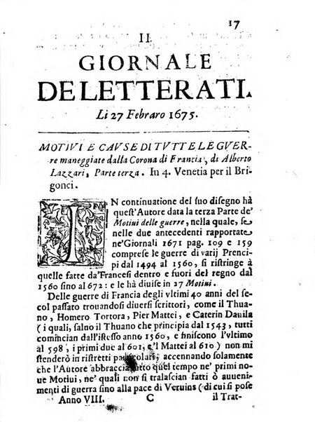 Il giornale de letterati