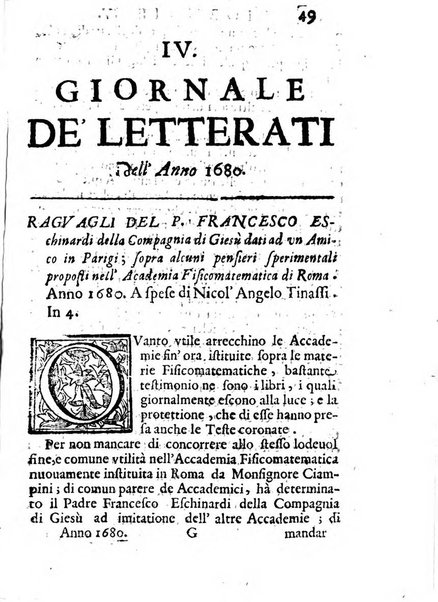 Il giornale de letterati