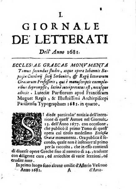 Il giornale de letterati