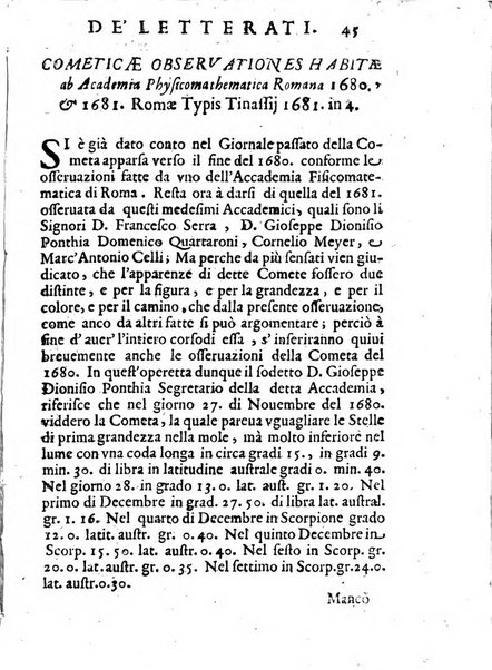 Il giornale de letterati