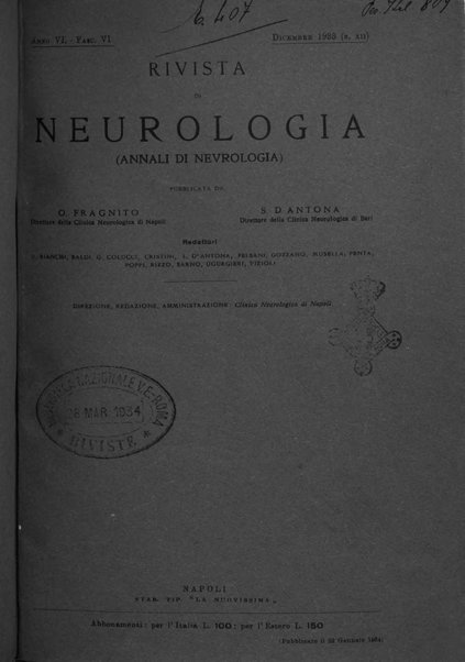 Rivista di neurologia