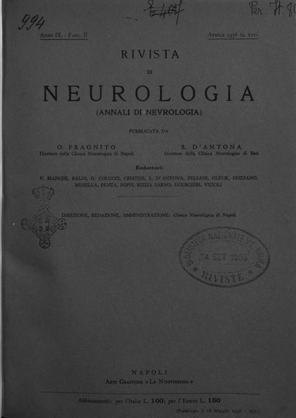 Rivista di neurologia