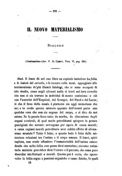 Il campo dei filosofi italiani periodico da esercitare i maestri liberamente e quel meglio che si potrà raccostarli fra loro