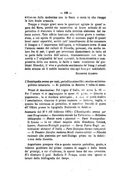 Il campo dei filosofi italiani periodico da esercitare i maestri liberamente e quel meglio che si potrà raccostarli fra loro