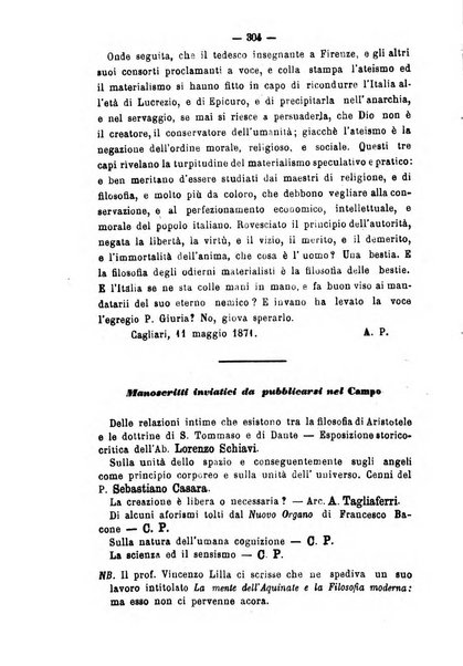 Il campo dei filosofi italiani periodico da esercitare i maestri liberamente e quel meglio che si potrà raccostarli fra loro