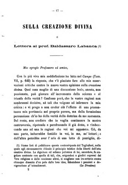 Il campo dei filosofi italiani periodico da esercitare i maestri liberamente e quel meglio che si potrà raccostarli fra loro