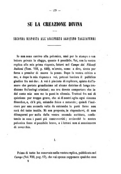 Il campo dei filosofi italiani periodico da esercitare i maestri liberamente e quel meglio che si potrà raccostarli fra loro