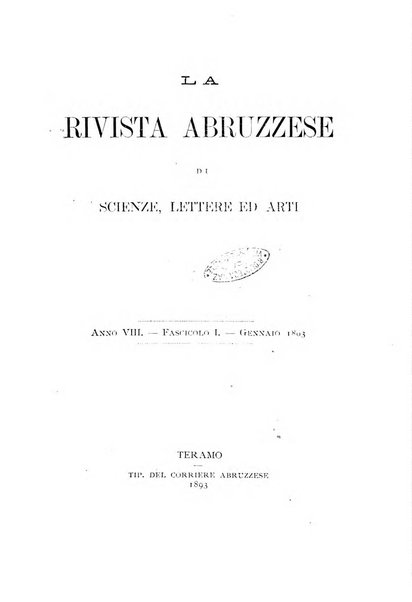 La rivista abruzzese di scienze, lettere ed arti