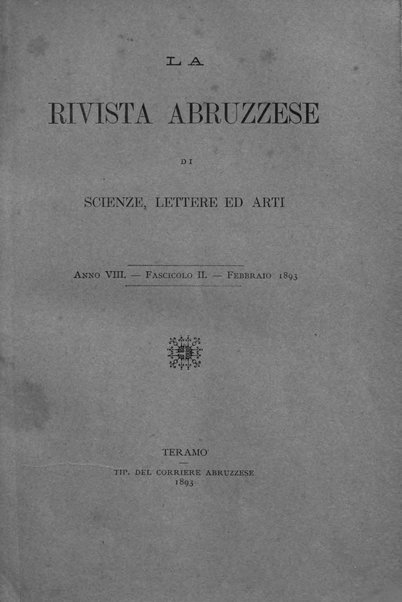 La rivista abruzzese di scienze, lettere ed arti