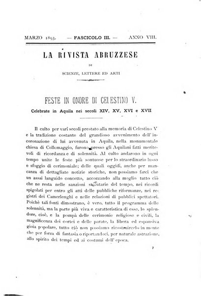 La rivista abruzzese di scienze, lettere ed arti