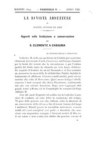 La rivista abruzzese di scienze, lettere ed arti