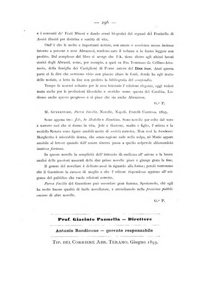 La rivista abruzzese di scienze, lettere ed arti