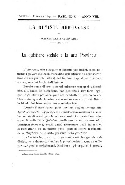 La rivista abruzzese di scienze, lettere ed arti