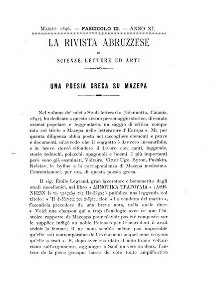 La rivista abruzzese di scienze, lettere ed arti