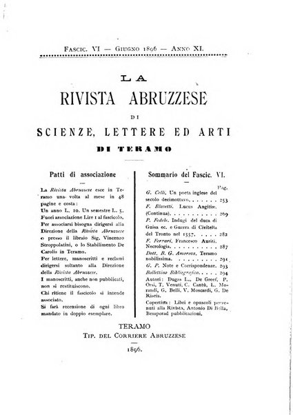 La rivista abruzzese di scienze, lettere ed arti