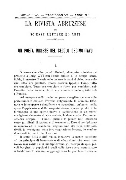 La rivista abruzzese di scienze, lettere ed arti