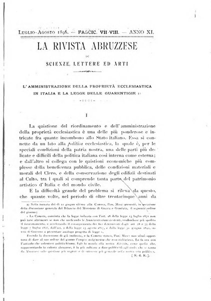 La rivista abruzzese di scienze, lettere ed arti