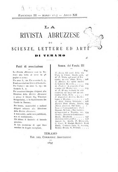 La rivista abruzzese di scienze, lettere ed arti