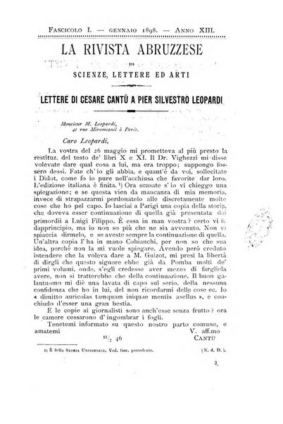 La rivista abruzzese di scienze, lettere ed arti