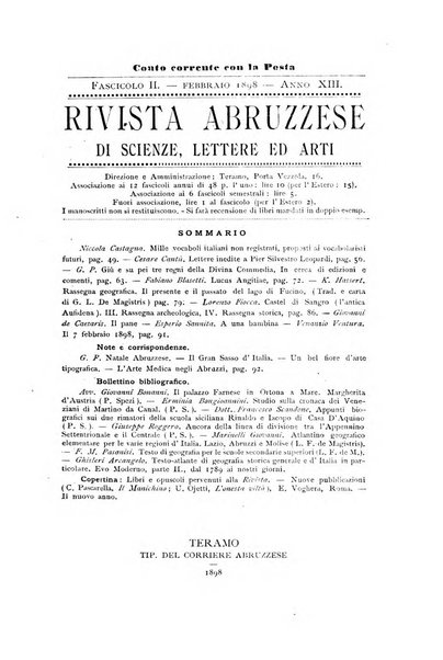 La rivista abruzzese di scienze, lettere ed arti