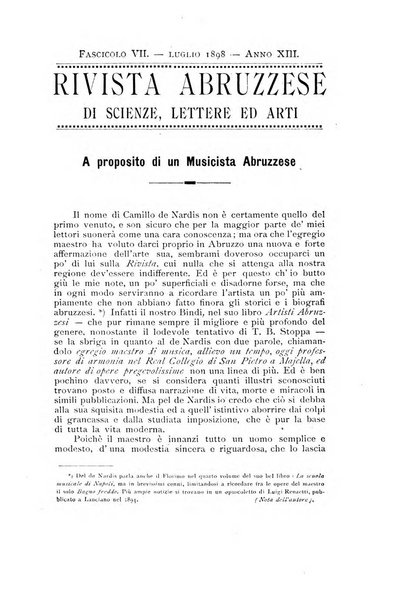 La rivista abruzzese di scienze, lettere ed arti