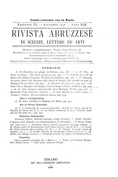 La rivista abruzzese di scienze, lettere ed arti