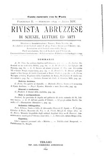 La rivista abruzzese di scienze, lettere ed arti