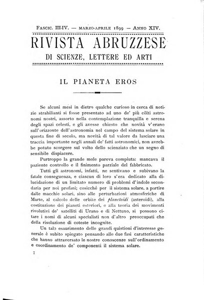 La rivista abruzzese di scienze, lettere ed arti