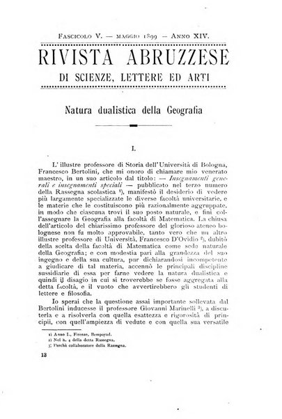 La rivista abruzzese di scienze, lettere ed arti