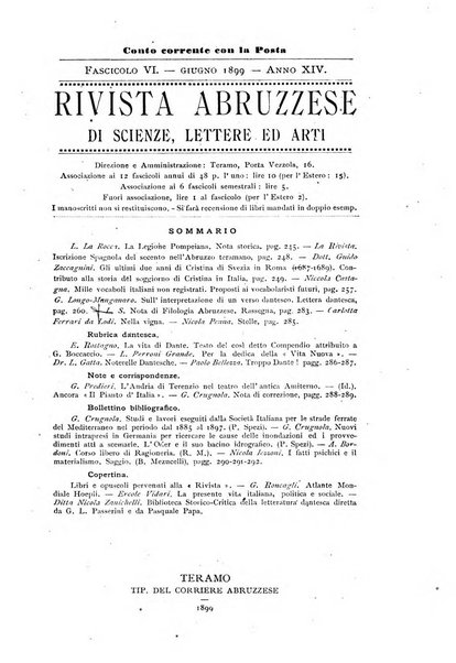 La rivista abruzzese di scienze, lettere ed arti