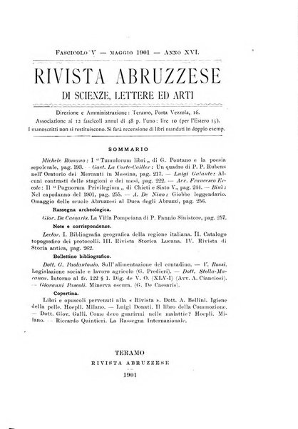 La rivista abruzzese di scienze, lettere ed arti