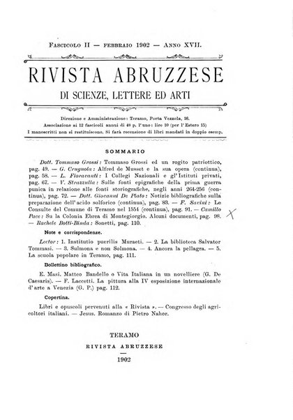 La rivista abruzzese di scienze, lettere ed arti