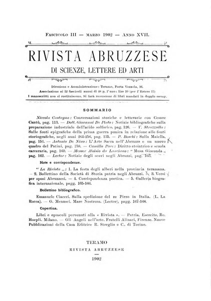 La rivista abruzzese di scienze, lettere ed arti