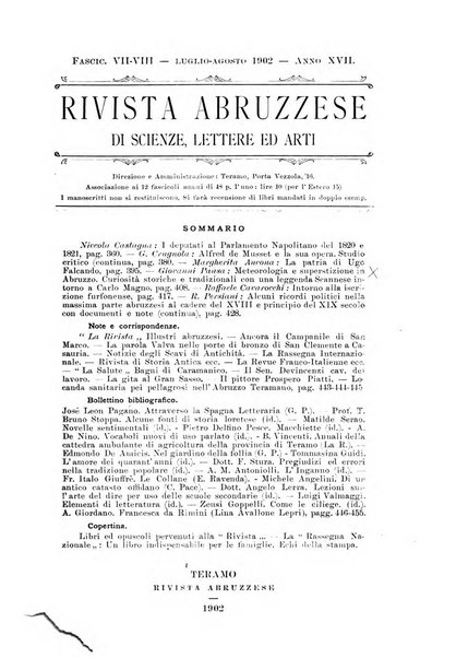 La rivista abruzzese di scienze, lettere ed arti