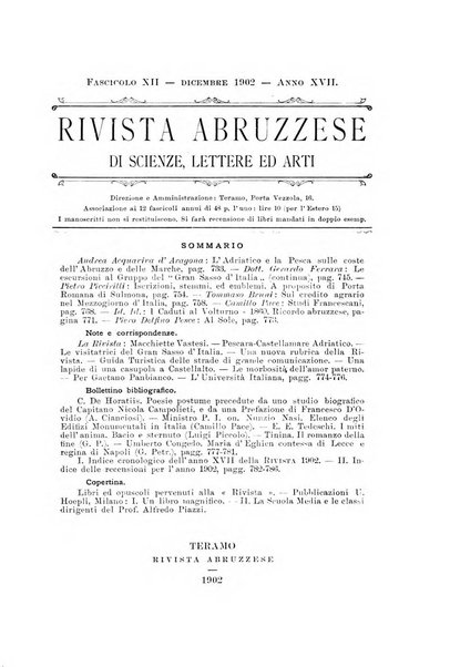 La rivista abruzzese di scienze, lettere ed arti