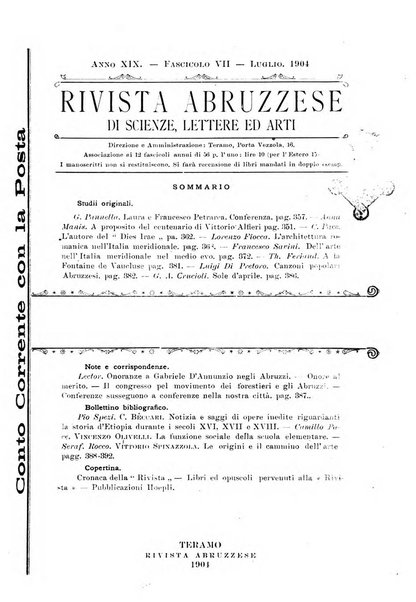 La rivista abruzzese di scienze, lettere ed arti