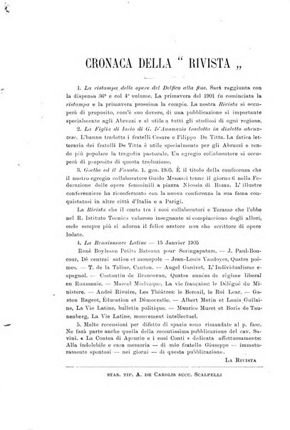 La rivista abruzzese di scienze, lettere ed arti