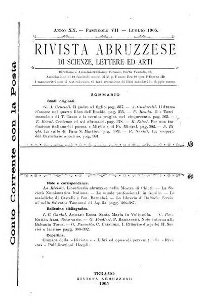 La rivista abruzzese di scienze, lettere ed arti