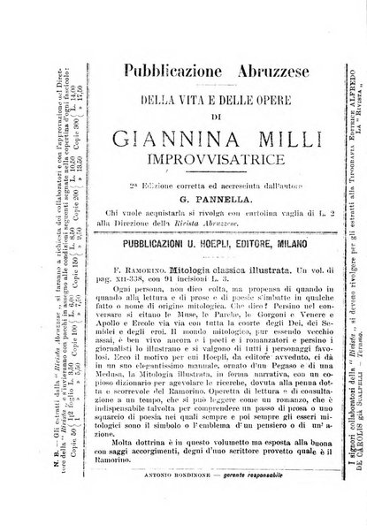 La rivista abruzzese di scienze, lettere ed arti